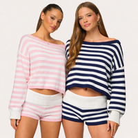 Saphi Striped Oversized Knit Set